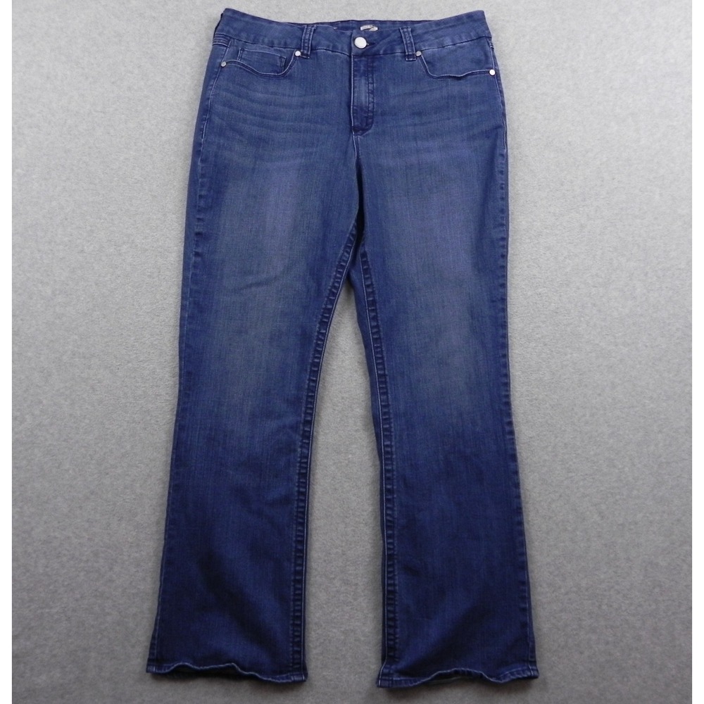 Seven7 Jeans Womens 18 Slim Boot Tummyless 5-Pocket Stretch Flex Denim Blue